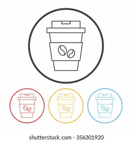 hot coffee line icon