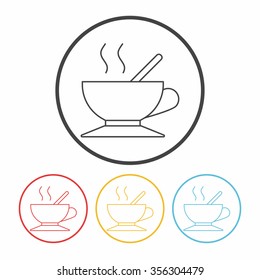 hot coffee line icon