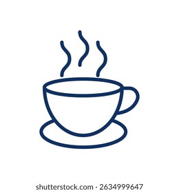 Hot Coffee Line Icon. Editable Stroke Cofee in Mug Outline Sign