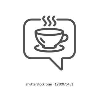 Hot coffee line icon. Tea drink sign. Cafe symbol. Quality design flat app element. Editable stroke Coffee icon. Vector