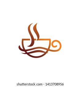 hot coffee line logo desigm