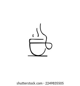 Hot Coffee Line Style Icon Design