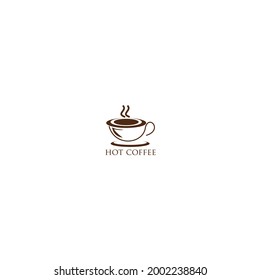Hot Coffee logo concept with simple and elegant design