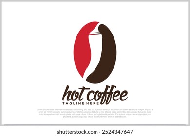 Diseño de logotipo de café caliente con concepto creativo moderno de logotipo de chile