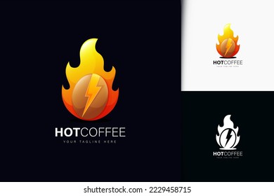 Hot coffee logo design with gradient