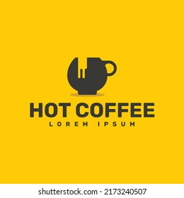  hot coffee logo design template 