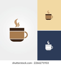 Hot Coffee Logo Design Vector