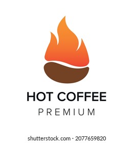hot coffee logo icon vector template