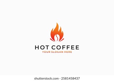Hot coffee logo, roasted coffee logo template
