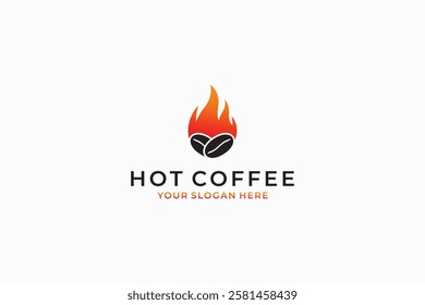Hot coffee logo, roasted coffee logo template
