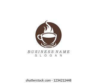 Hot coffee logo and symbol template
