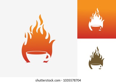 Hot Coffee Logo Template Design Vector, Emblem, Design Concept, Creative Symbol, Icon