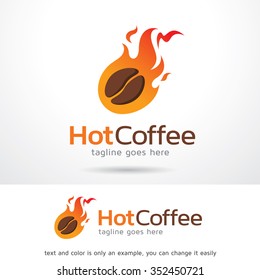 Hot Coffee Logo Template Design Vector 