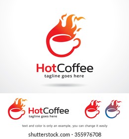 Hot Coffee Logo Template Design Vector