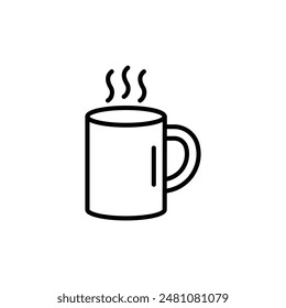 Hot Coffee Mug Icon for Cafes and Beverage Shops