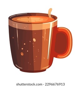 Hot coffee in mug icon isolated
