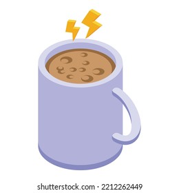 Hot Coffee Mug Icon Isometric Vector. Cafe Cup. Espresso Drink