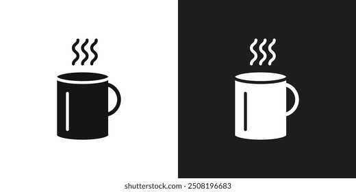 Taza de café caliente icono logo conjunto Vector