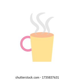 icono de taza de café caliente sobre fondo blanco, estilo plano, ilustración vectorial