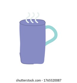icono de taza de café caliente sobre fondo blanco, estilo plano, ilustración vectorial