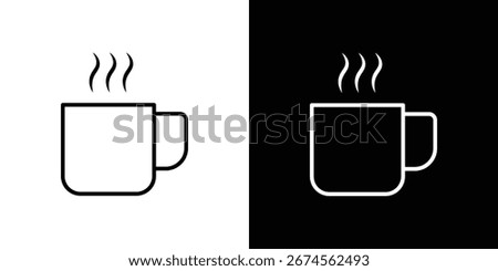 Hot coffee Mug icon. Simple Minimal Pictogram. Vector