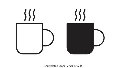 Icono de taza de café caliente para la Plantilla. Conjunto de gráficos de Vector de iconos