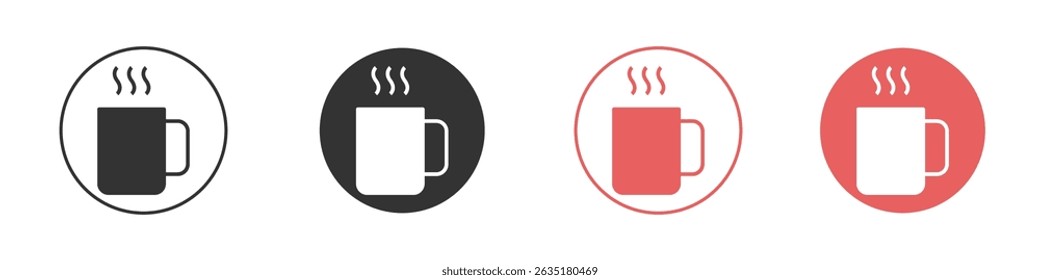 Hot coffee Mug icon vector design template simple and clean style