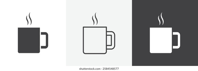 Hot coffee Mug icons graphics pack vectors.