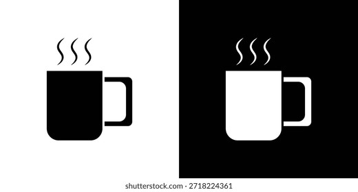 Iconos de taza de café caliente. Vector Plantilla Ilustración Símbolo Píxeles Perfecto