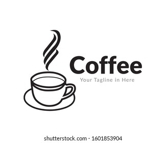Hot coffee mug logo design inspiration