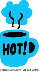 "Hot!" Coffee Mug Steam Doodle