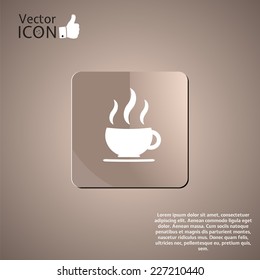 Hot coffee mug or tea cup. Flat style. Made in vector