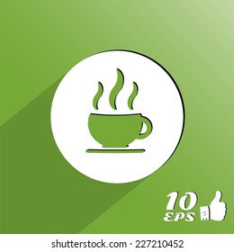 Hot coffee mug or tea cup. Flat style. Made in vector