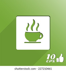 Hot coffee mug or tea cup. Flat style. Made in vector