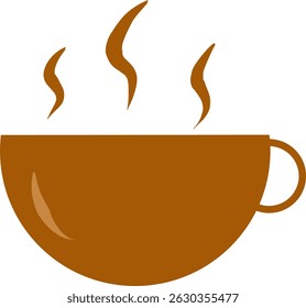 Hot Coffee Mug Vector – Brown Silhouette Illustration