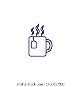 Hot coffee mug vector icon