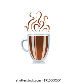 Hot Coffee mug, Vektorgrafik von Tee, Kakao oder Kaffee mit Dampf.