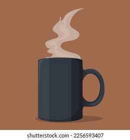 hot coffee mug vector illustration