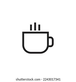 hot coffee on cup sign symbol vector illustration.