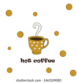hot coffee on the white background