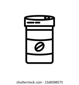hot coffee outline icon. vector illustration. Isolated on white background.