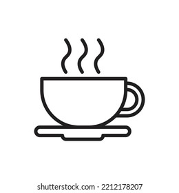 Hot Coffee Outline Icon Vector Illustration