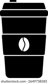 Ícone quente da xícara de papel de café isolado. Ilustração vetorial