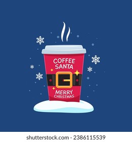 A hot coffee for santa. Isolated Vector Illustration