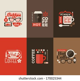 Hot coffee. Set design elements