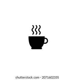 Hot coffee simple flat icon vector illustration