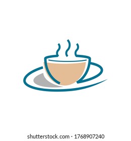 hot coffee steam cup logo