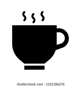 hot coffee or tea cup  beverage solid icon.