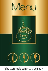 Diseño del menú del té del café caliente