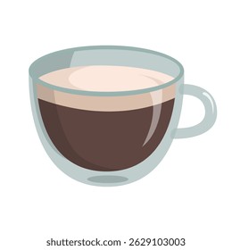 hot coffee in a transparent cup